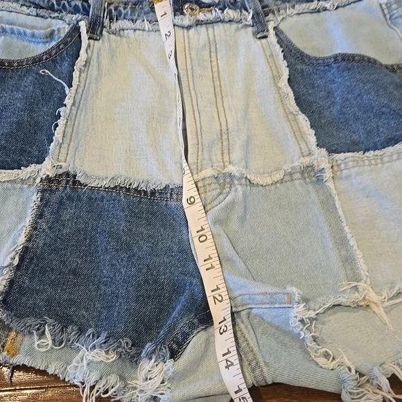 Wild Fable Patchwork Highest Rise Cut Off Shorts - Picture 8 of 9